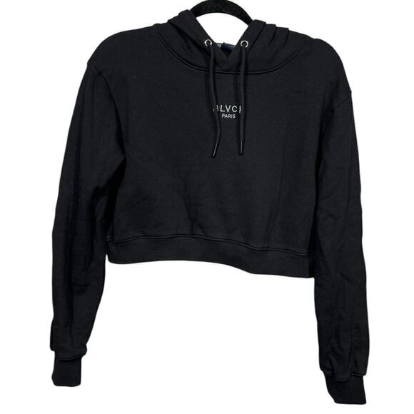BLVCK Black Bold Cropped Hoodie / Size-Small - Picture 2 of 16